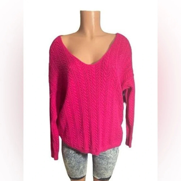 JODIFL Jodifel size medium oversized hot pink Sweater - Picture 1 of 9